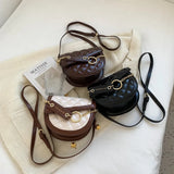 Mini Quilted Saddle Bag Vintage Shoulder Messenger Bag
