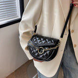 Mini Quilted Saddle Bag Vintage Shoulder Messenger Bag