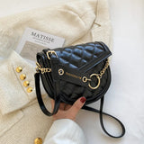 Mini Quilted Saddle Bag Vintage Shoulder Messenger Bag