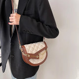 Mini Quilted Saddle Bag Vintage Shoulder Messenger Bag
