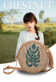 Mini Round Straw Bag Rattan Woven Vintage Retro Straw Rope Knitted Crossbody