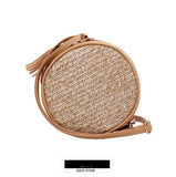 Mini Round Straw Bag Rattan Woven Vintage Retro Straw Rope Knitted Crossbody