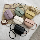 Mini Saddle Bag PU Leather Crossbody Bags for Women Summer Sweet Shoulder Handba