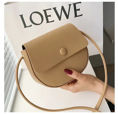 Mini Saddle Bag PU Leather Crossbody Bags for Women Summer Sweet Shoulder Handba
