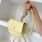 Mini Saddle Bag PU Leather Crossbody Bags for Women Summer Sweet Shoulder Handba