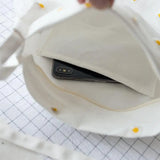 Embroidered Mini Shoulder Bag with Daisies
