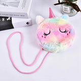 Mini Unicorn Suede Shoulder Bag Crossbody Winter Plush Phone Pouch
