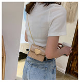 Mini Texture Small Bag Female Heart Chain Shoulder Messenger Bag