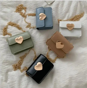 Mini Texture Small Bag Female Heart Chain Shoulder Messenger Bag