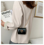 Mini Texture Small Bag Female Heart Chain Shoulder Messenger Bag