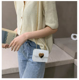 Mini Texture Small Bag Female Heart Chain Shoulder Messenger Bag