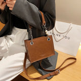 Mini Small Bucket Bag Women's Handbag PU Leather Shoulder Messenger
