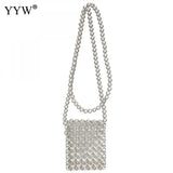 Crystal Glass Beaded Crossbody Bag Women Shoulder Purse Bag