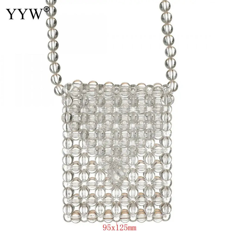 Crystal Glass Beaded Crossbody Bag Women Shoulder Purse Bag