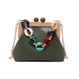 Small Solid Hook buckle Purses Women Crossbody Shoulder Handbags