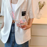 Small Messenger Bags Acrylic Chain Purse Handbag Belt Buckle