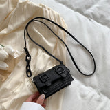 Small Messenger Bag Women Acrylic Chain Purse Leather Handbag