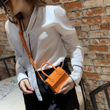 Mini Crocodile Pattern Chain Shoulder Bag High PU Leather Women's Handbag
