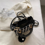 Small Square Bag Classic Plaid Women Bags Woolen Handbag Shoulder Bag