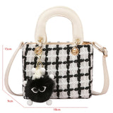 Small Square Bag Classic Plaid Women Bags Woolen Handbag Shoulder Bag