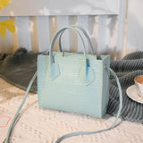 Mini Square Flap Bag High PU Leather Women's Handbag Crocodile Pattern Chain Sho