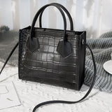 Mini Square Flap Bag High PU Leather Women's Handbag Crocodile Pattern Chain Sho