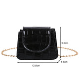 Small Square Flap Bag Crocodile Pattern Chain Shoulder Messenger