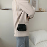 Small Square Flap Bag Crocodile Pattern Chain Shoulder Messenger