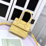 Mini Square PU Leather Women's Handbag Crocodile Chain Shoulder Bag