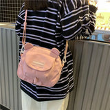 Mini Bear Ears Messenger Bag Small Crossbody Nylon Handbag for Women