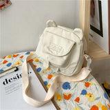 Mini Bear Ears Messenger Bag Small Crossbody Nylon Handbag for Women