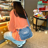 Mini Bear Ears Messenger Bag Small Crossbody Nylon Handbag for Women