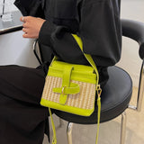 Straw Bucket Bags Summer Crossbody Bags for Women