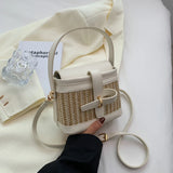 Straw Bucket Bags Summer Crossbody Bags for Women