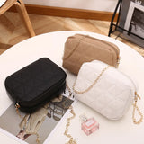 Embroidery Square Female Shoulder Bag Chain Ladies Crossbody