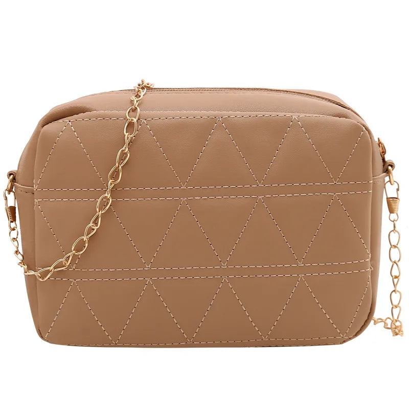 Embroidery Square Female Shoulder Bag Chain Ladies Crossbody