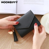 Mini Tassel Wallet Women Purse Short Mini Wallets Students Lovely Purse