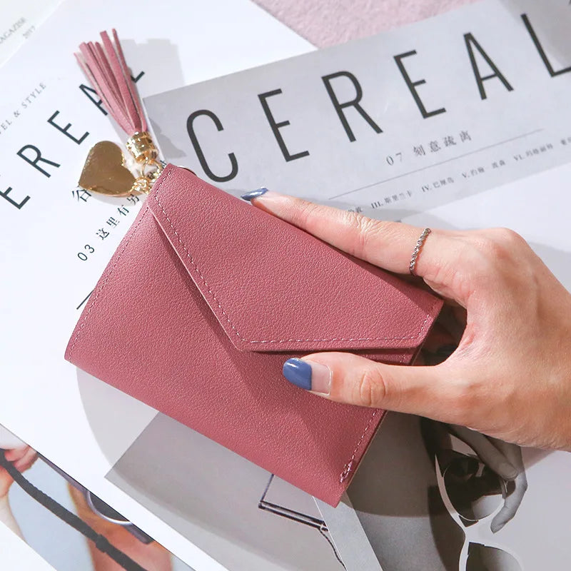 Mini Tassel Wallet Women Purse Female Short Mini Wallets Students