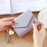 Mini Tassel Wallet Women Purse Short Mini Wallets Students Lovely Purse