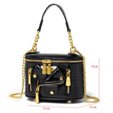 Rivet Motorcycle Mini Tote Bag Crossbody Handbag Chain Shoulder Bag