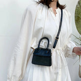 Crocodile Pattern Mini Tote Bag Messenger Crossbody Shoulder Handbag