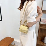 Crocodile Pattern Mini Tote Bag Crossbody Messenger Handbag