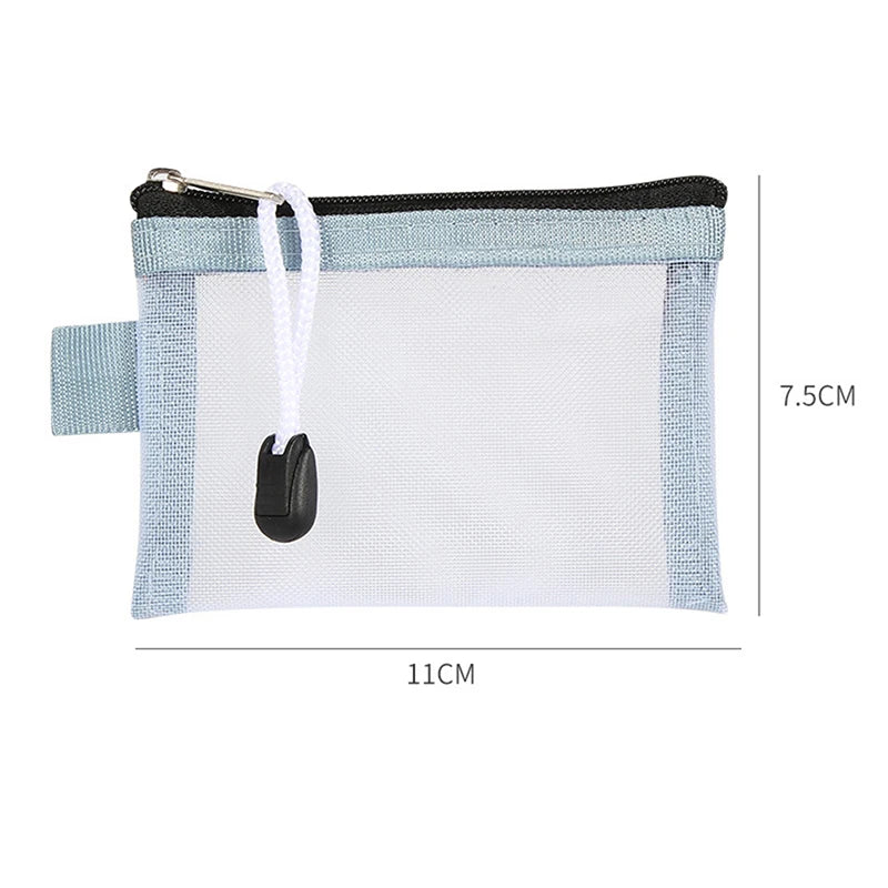 Transparent Nylon Mesh Card Bag Credit ID Card Organizer Portable Coin Purse