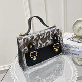 Mini Transparent Square Bag College Style Schoolbag Contrast Female