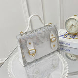 Mini Transparent Square Bag College Style Schoolbag Contrast Female
