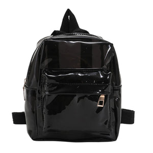 Mini Transparent Women Backpack PVC Girls School Bag Student Bookbags Clear