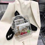Mini Transparent Women Backpack PVC Girls School Bag Student Bookbags Clear