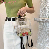 Mini Transparent Women Backpack PVC Girls School Bag Student Bookbags Clear