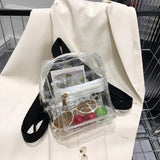 Mini Transparent Women Backpack PVC Kids Girls Student School Bags