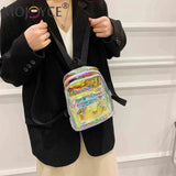 Mini Transparent PVC Women Backpack Kids Girls School Bag